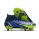 Nike Mercurial Vapor XIV Elite SG PRO Anti Clog High-top Deep Blue Yellow Men Soccer Cleats 