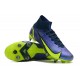 Nike Mercurial Vapor XIV Elite SG PRO Anti Clog High-top Deep Blue Yellow Men Soccer Cleats 