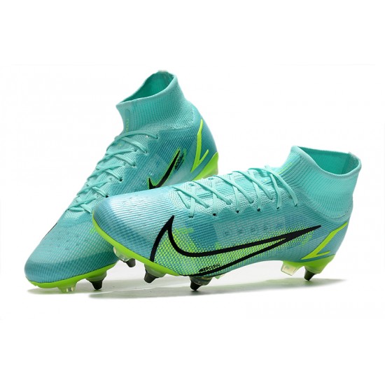 Nike Mercurial Vapor XIV Elite SG PRO Anti Clog High-top Turqoise Men Soccer Cleats 