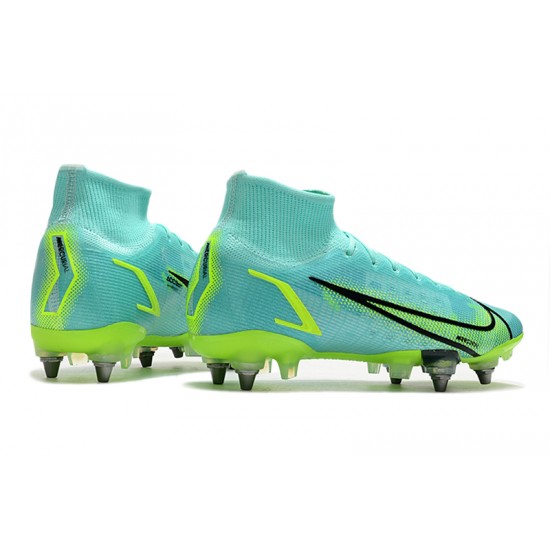 Nike Mercurial Vapor XIV Elite SG PRO Anti Clog High-top Turqoise Men Soccer Cleats 