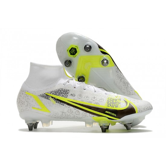 Nike Mercurial Vapor XIV Elite SG PRO Anti Clog High-top White Men Soccer Cleats 