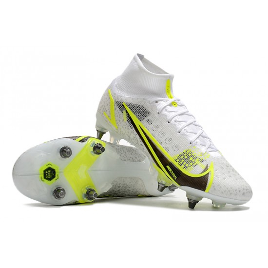 Nike Mercurial Vapor XIV Elite SG PRO Anti Clog High-top White Men Soccer Cleats 