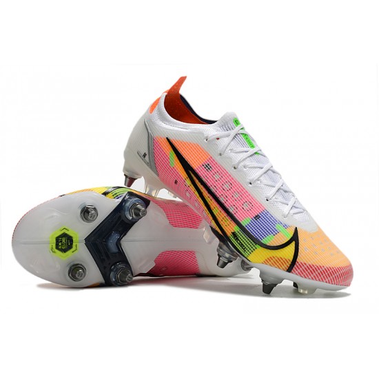 Nike Mercurial Vapor XIV Elite SG PRO Anti Clog Low-top White Pink Men Soccer Cleats 