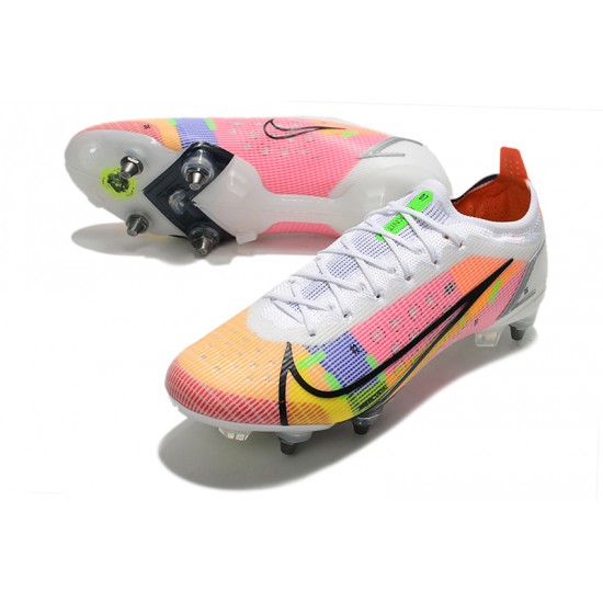 Nike Mercurial Vapor XIV Elite SG PRO Anti Clog Low-top White Pink Men Soccer Cleats 