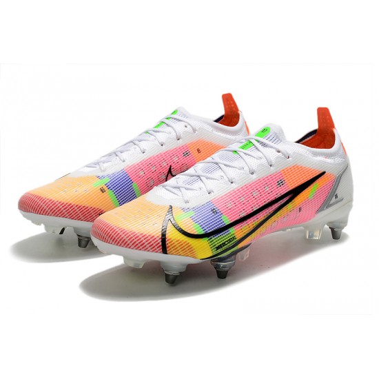 Nike Mercurial Vapor XIV Elite SG PRO Anti Clog Low-top White Pink Men Soccer Cleats 