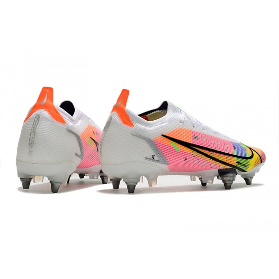 Nike Mercurial Vapor XIV Elite SG PRO Anti Clog Low-top White Pink Men Soccer Cleats 