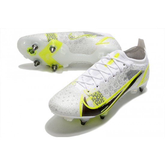 Nike Mercurial Vapor XIV Elite SG PRO Anti Clog Low-top White Yellow Men Soccer Cleats 