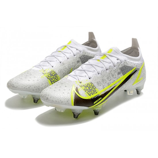 Nike Mercurial Vapor XIV Elite SG PRO Anti Clog Low-top White Yellow Men Soccer Cleats 