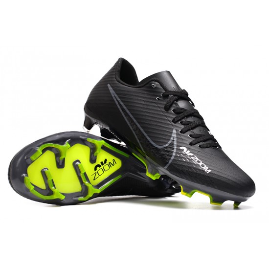 Nike Mercurial Vapor XV FG Low-top Black Yellow Men Soccer Cleats 