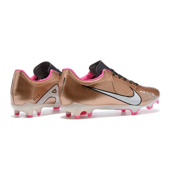 Nike Mercurial Vapor XV FG Low-top Brown Black Pink Men Soccer Cleats 