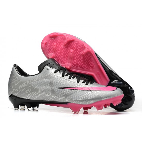 Nike Mercurial Vapor XV FG Low-top Grey Black Pink Men Soccer Cleats 