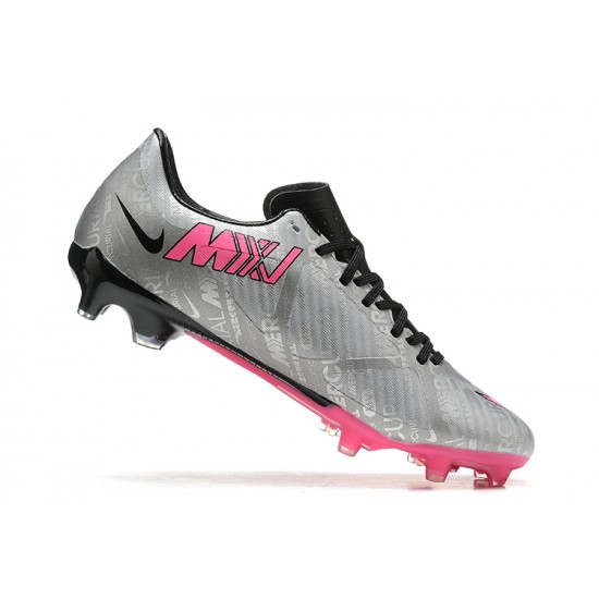 Nike Mercurial Vapor XV FG Low-top Grey Black Pink Men Soccer Cleats 