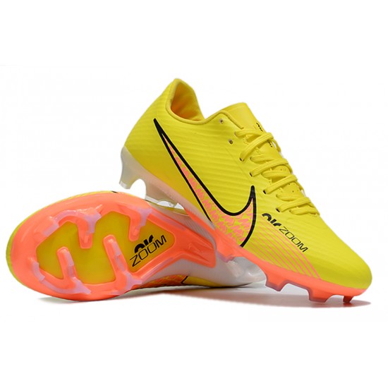 Nike Mercurial Vapor XV FG Low-top Orange Yellow Men Soccer Cleats 