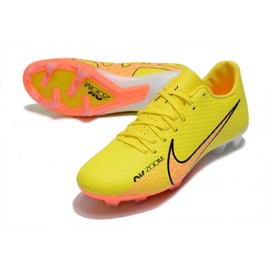 Nike Mercurial Vapor XV FG Low-top Orange Yellow Men Soccer Cleats 