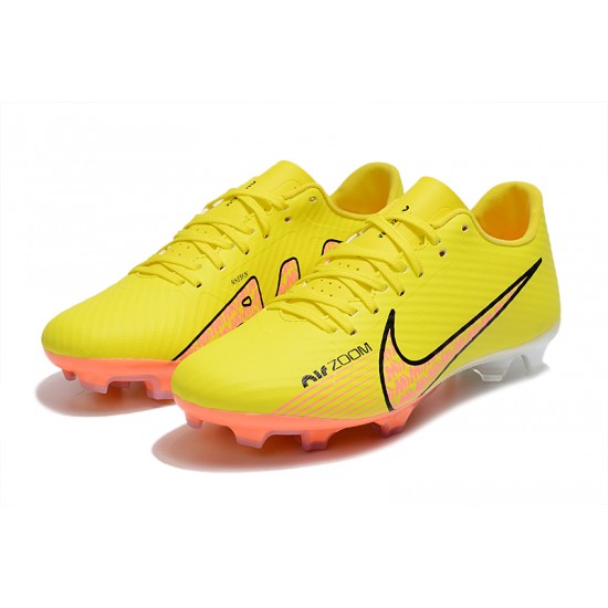 Nike Mercurial Vapor XV FG Low-top Orange Yellow Men Soccer Cleats 