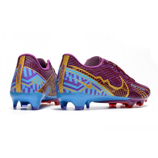 Nike Mercurial Vapor XV FG Low-top Purple Blue Men Soccer Cleats 