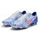 Nike Mercurial Vapor XV FG Low-top White Blue Men Soccer Cleats 