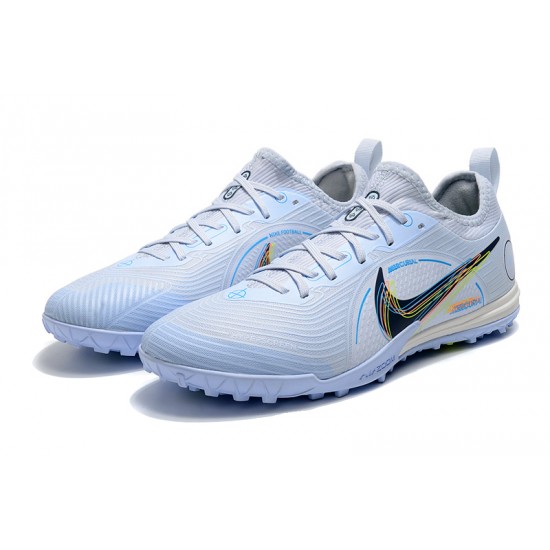 Nike Mercurial Zoom Vapor 14.5 Pro TF Low-top White Yellow Blue Men Soccer Cleats 