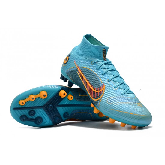 Nike Superfly 8 Academy AG High-top Blue Women And Men Soccer Cleats 