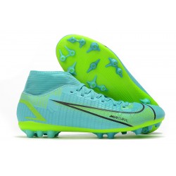 Nike Superfly 8 Academy AG High-top Turqoise Women And Men Soccer Cleats 