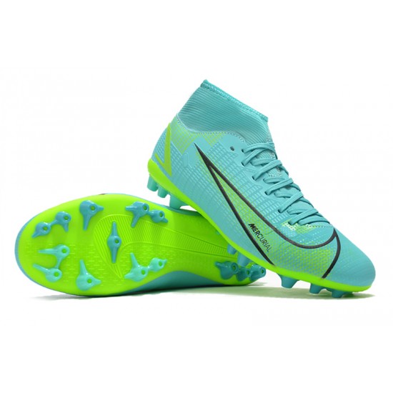 Nike Superfly 8 Academy AG High-top Turqoise Women And Men Soccer Cleats 