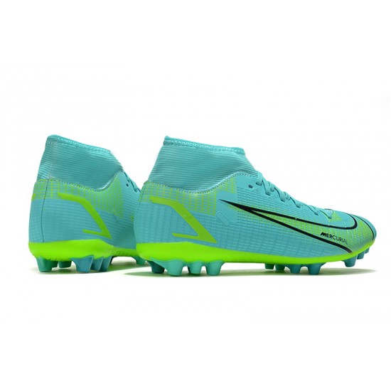 Nike Superfly 8 Academy AG High-top Turqoise Women And Men Soccer Cleats 