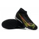 Nike Superfly 8 Academy TF High-top Black Yellow Men Soccer Cleats 