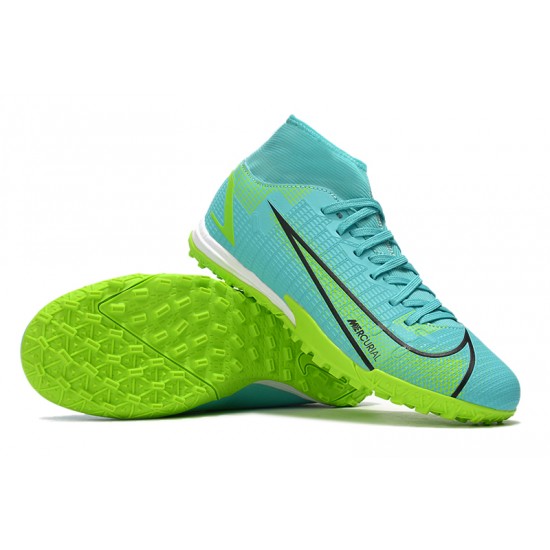 Nike Superfly 8 Academy TF High-top Turqoise Green Men Soccer Cleats 