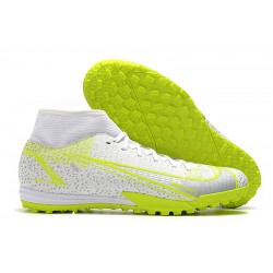 Nike Superfly 8 Academy TF High-top White Yellow Men Soccer Cleats 