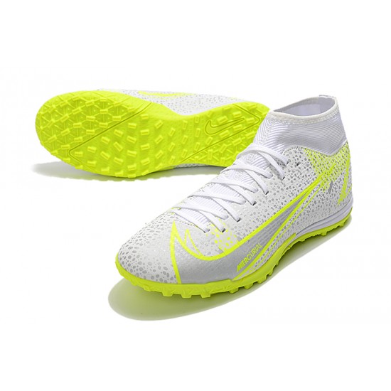 Nike Superfly 8 Academy TF High-top White Yellow Men Soccer Cleats 