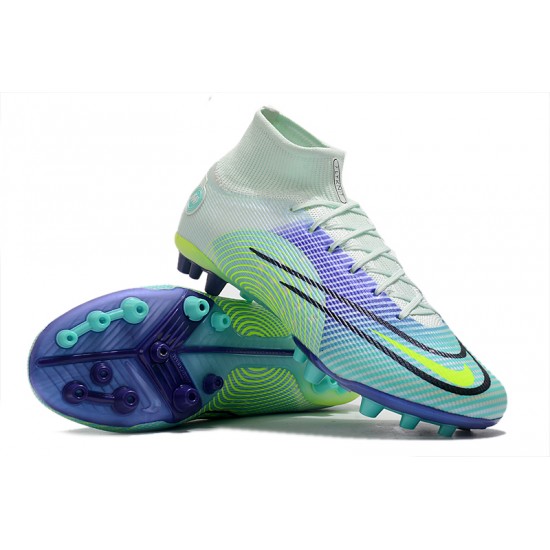 Nike Superfly 8 Elite AG High-top Light Green Turqoise Women And Men Soccer Cleats 