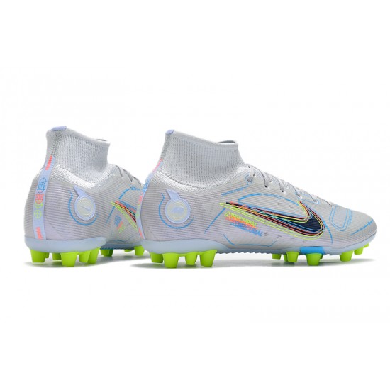 Nike Superfly 8 Elite AG High-top White Multi Women And Men Soccer Cleats 