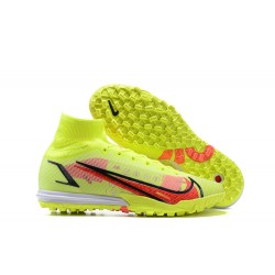 Nike Superfly 8 Elite TF High-top Yellow Orange Men Soccer Cleats 