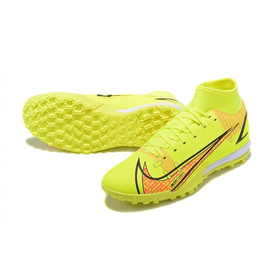 Nike Vapor 14 Academy TF High-top Orange Yellow Men Soccer Cleats 