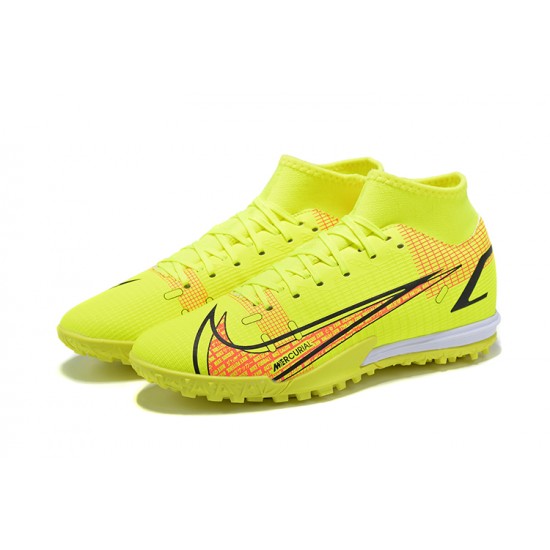 Nike Vapor 14 Academy TF High-top Orange Yellow Men Soccer Cleats 