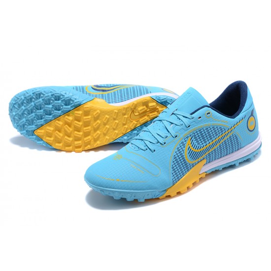 Nike Vapor 14 Academy TF Low-top Blue Yellow Men Soccer Cleats 