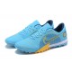 Nike Vapor 14 Academy TF Low-top Blue Yellow Men Soccer Cleats 