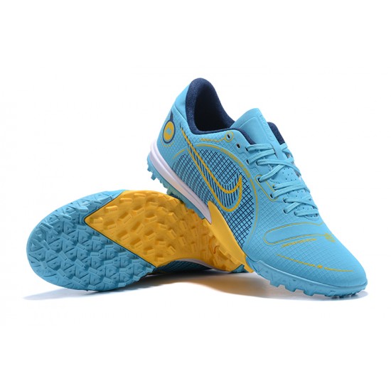 Nike Vapor 14 Academy TF Low-top Blue Yellow Men Soccer Cleats 