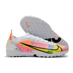 Nike Vapor 14 Elite TF Low-top Yellow Pink White Men Soccer Cleats 