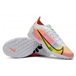 Nike Vapor 14 Elite TF Low-top Yellow Pink White Men Soccer Cleats 