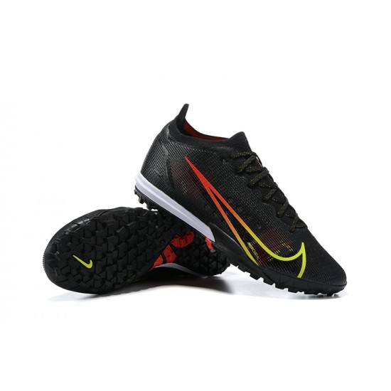 Nike Vapor 14 Elite TF Mid-top Black Red Yellow Men Soccer Cleats 