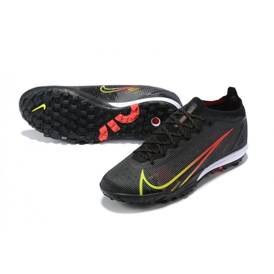 Nike Vapor 14 Elite TF Mid-top Black Red Yellow Men Soccer Cleats 