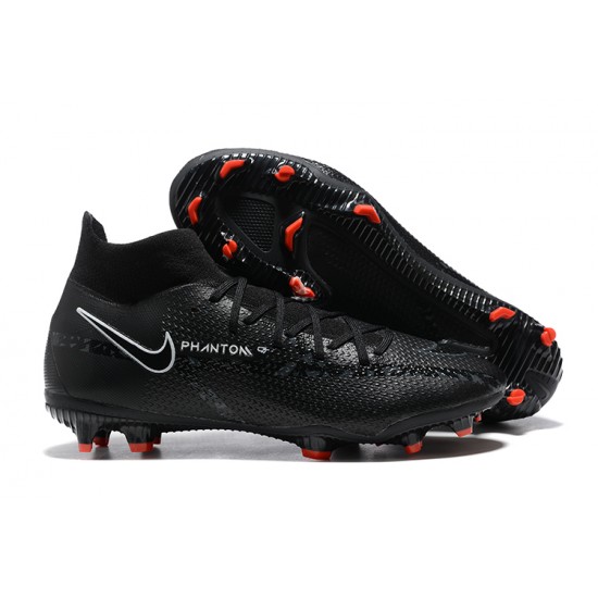 Nike Phantom GT Elite Dynamic Fit FG High-top Black Red Men Soccer Cleats 