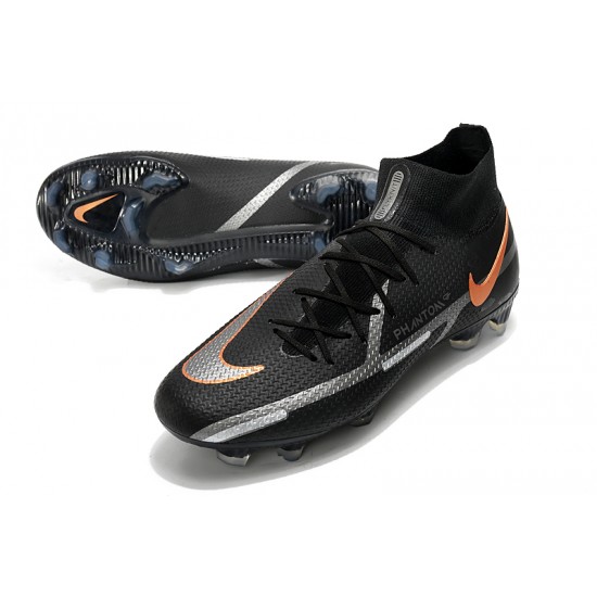 Nike Phantom GT Elite Dynamic Fit FG High-top Gold Black Sliver Men Soccer Cleats 