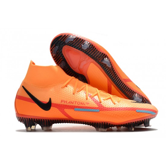 Nike Phantom GT Elite Dynamic Fit FG High-top Orange Red Men Soccer Cleats 