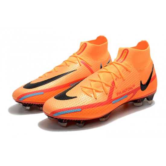 Nike Phantom GT Elite Dynamic Fit FG High-top Orange Red Men Soccer Cleats 