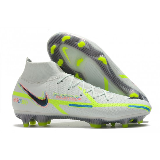 Nike Phantom GT Elite Dynamic Fit FG High-top White Green Men Soccer Cleats 