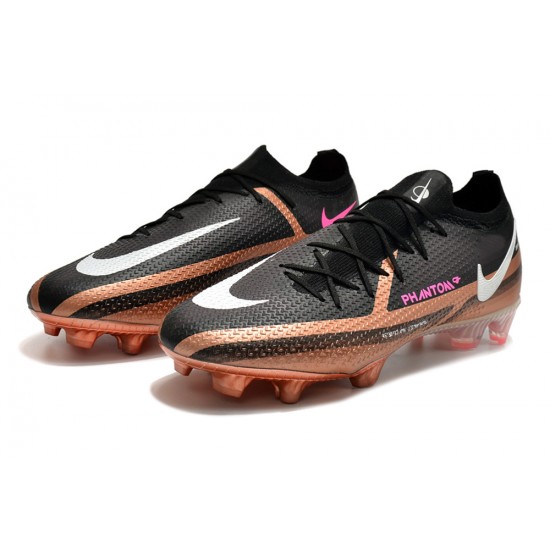 Nike Phantom GT Elite FG Low-top Black Brown Men Soccer Cleats 