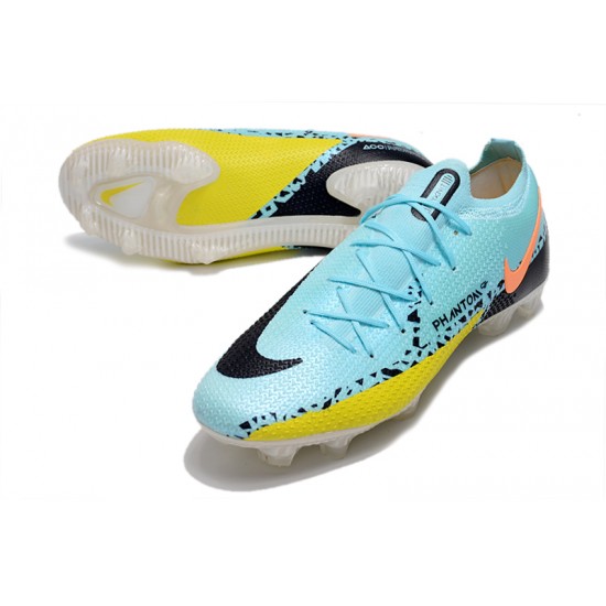 Nike Phantom GT Elite FG Low-top Blue Yellow Black Men Soccer Cleats 