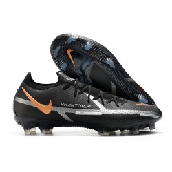 Nike Phantom GT Elite FG Low-top Gold Black Sliver Men Soccer Cleats 